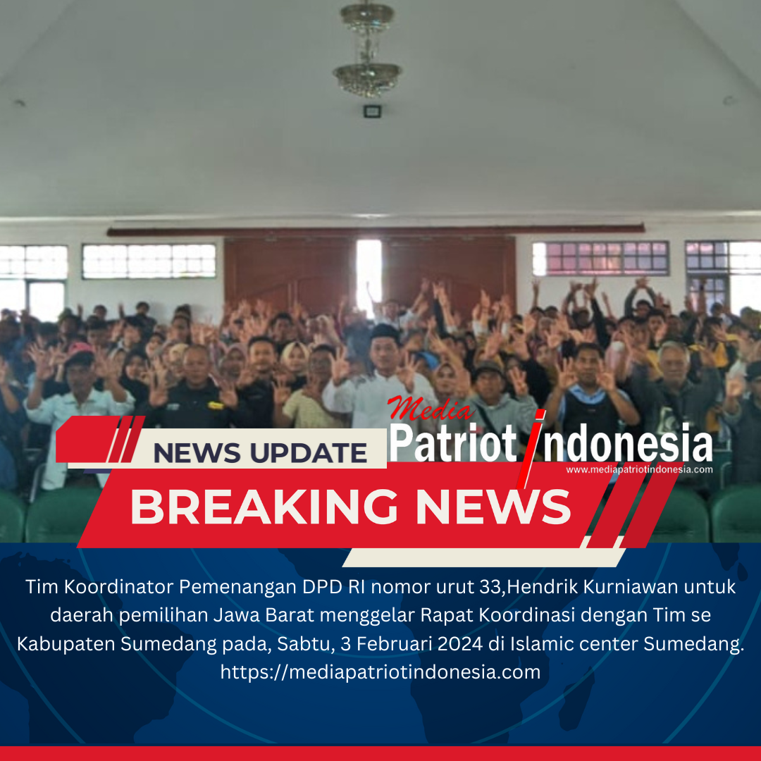 Seribuan Tim Koordinator TPS Pemenangan nomor urut 33, Hendrik Kurniawan Untuk DPD RI Dapil Jawa Barat Gelar Rakor di Sumedang