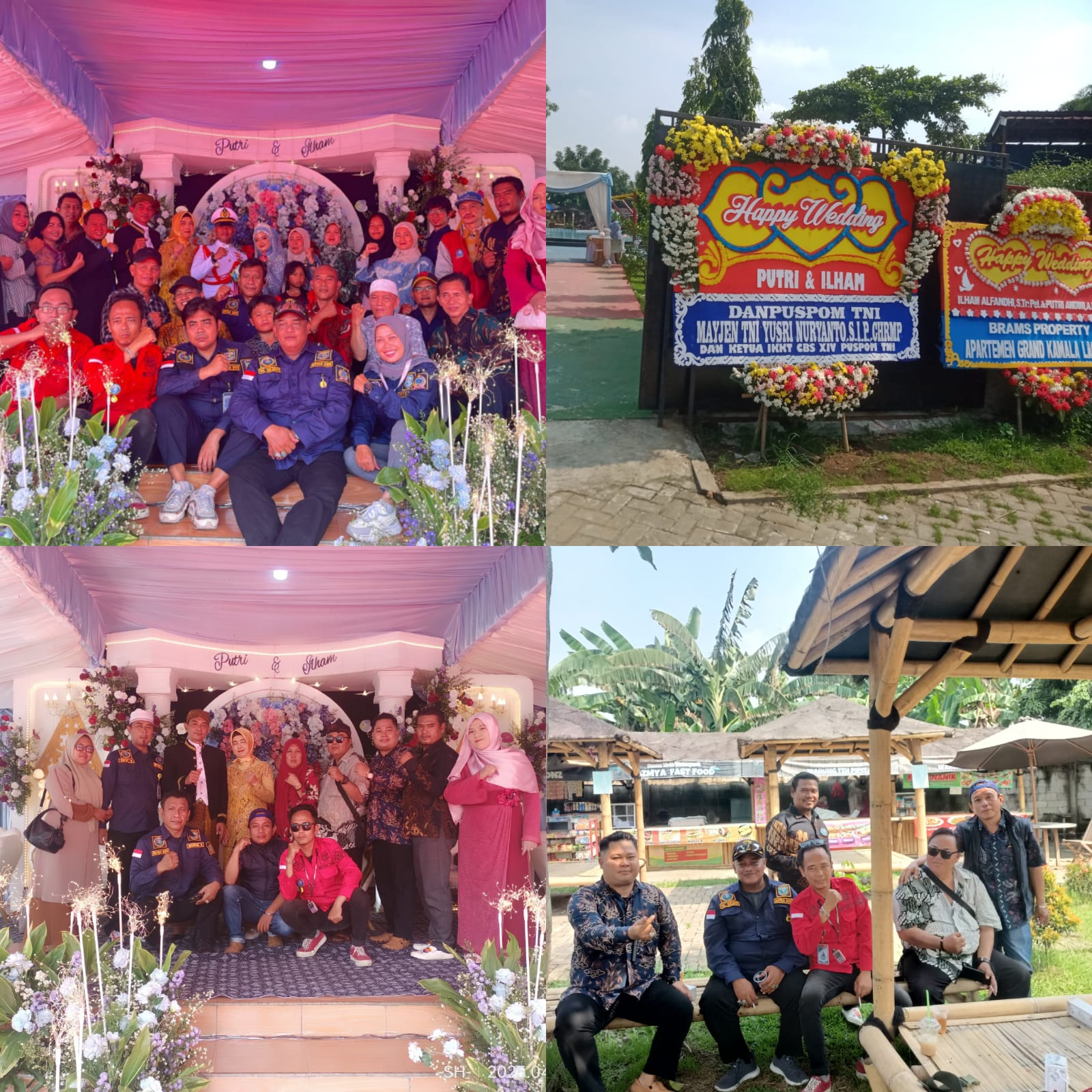 BERLANGSUNG SUKSES,RESEPSI PERNIKAHAN PUTRI DAN ILHAM ANAK DARI DEPUTY SRIKANDI YAYASAN DPP GANISA IBU SERLY SUSYANTI,A.MD.KEP. DI HADIRI KELUARGA BESAR DANPUSPOM TNI AD ,IKKT ,DAN KELUARGA BESAR YAYASAN GANISA SERTA HADIR JUGA TOKOH NASIONAL STAFSUS KEMENDAGRI