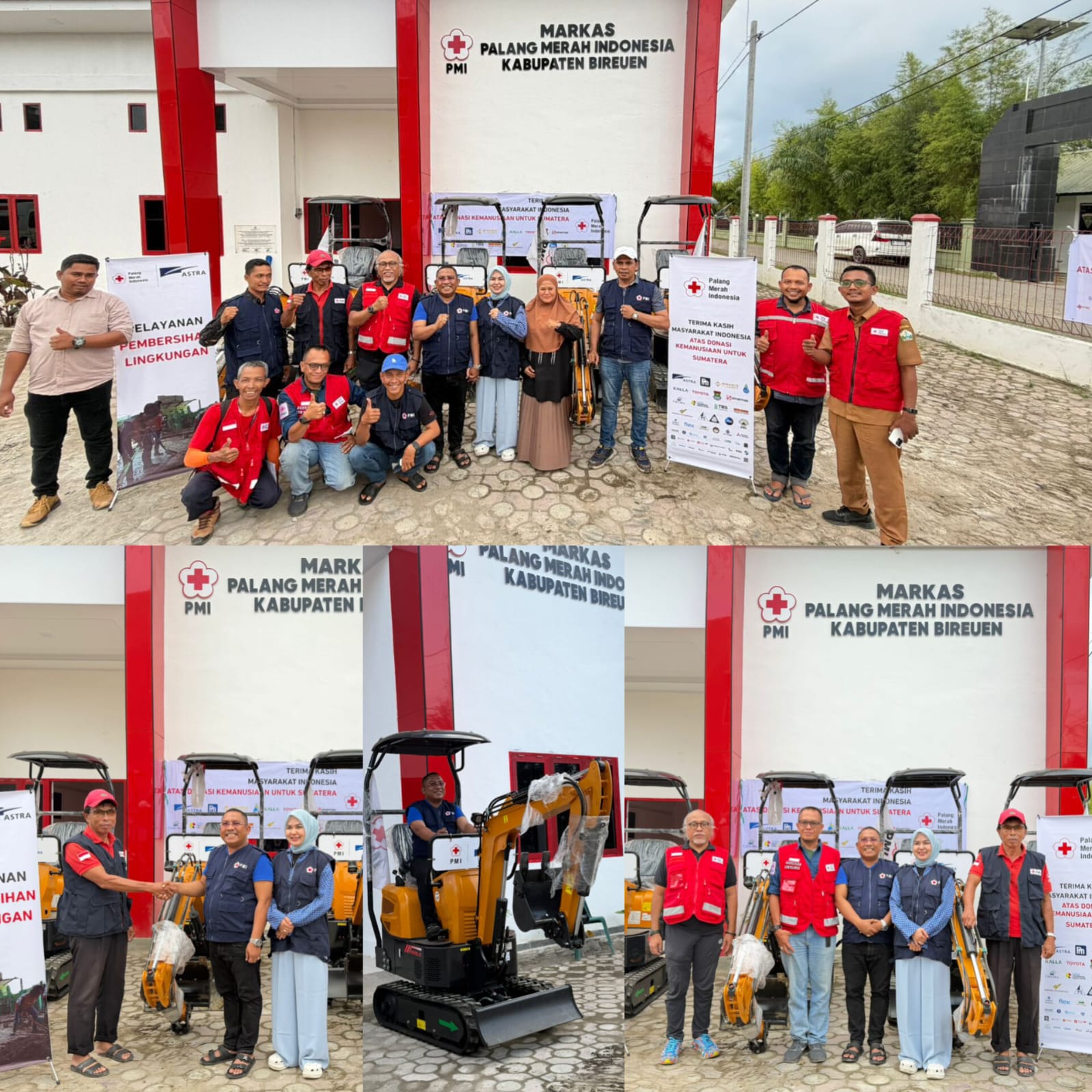 PMI Bireuen Perkuat Layanan Kemanusiaan, Terima Bantuan Mini Excavator untuk Penanganan Dampak Banjir